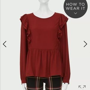 Ruffle Pintucked Blouse